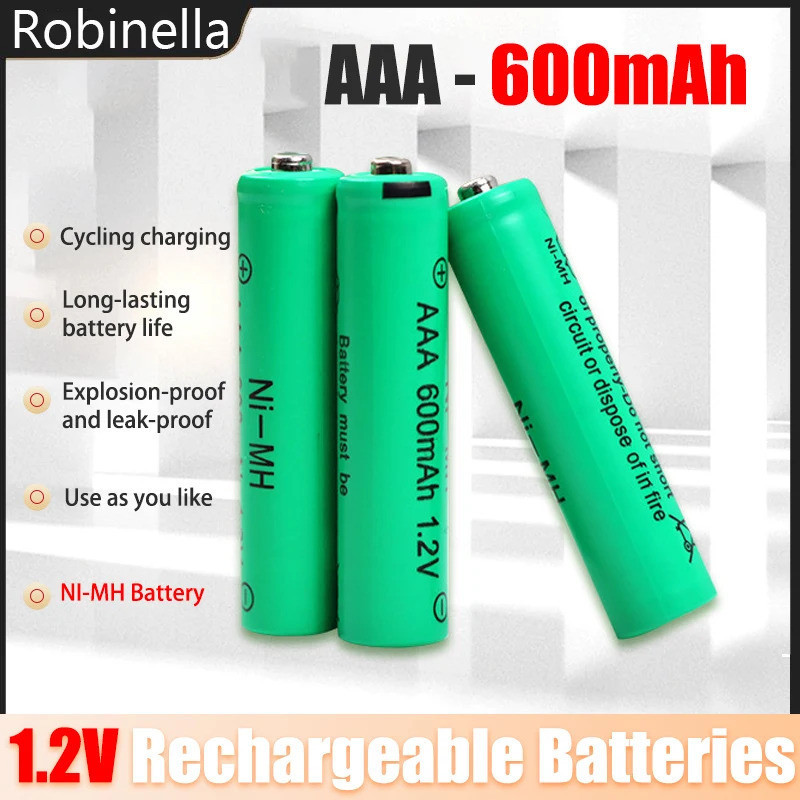 1.2V 600mAh AAA NI-MH แบตเตอรี่ Nimh แบตเตอรี่ 1.2V Ni-Mh Aaa สําหรับรีโมทคอนโทรลไฟฟ้ารถของเล่นรถรีโ