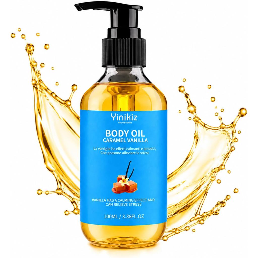 Caramel Vanilla Moisturizing Nourishing Body Oil-Deep Moisturizing Body Skin, Vanilla Body Oil, น้ํา