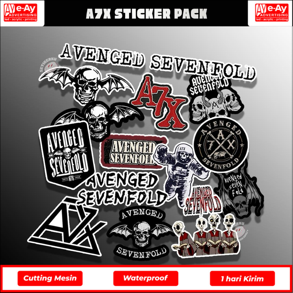 ชุดสติ๊กเกอร์ AVENGED SEVENTFOLD / A7X 15 ชิ้น | สติ๊กเกอร์วง A7x - เรียงความสวยงาม