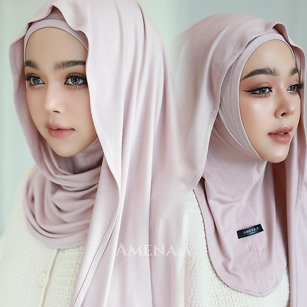 รุ่น Alicia ฮิญาบสวมสำเร็จผ้ายืดเรย่อน