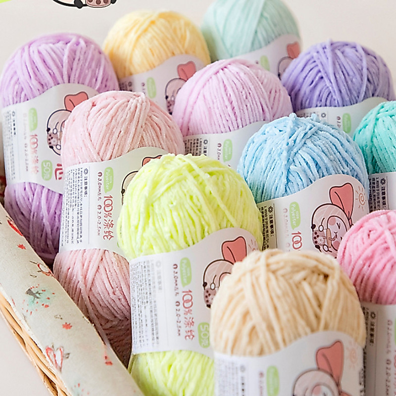 Matte Chenille เส้นด้าย Fine DIY Handmade ถักตุ๊กตาผ้าพันคอหมวกอุปกรณ์เสริมผมโครเชต์เส้นด้าย