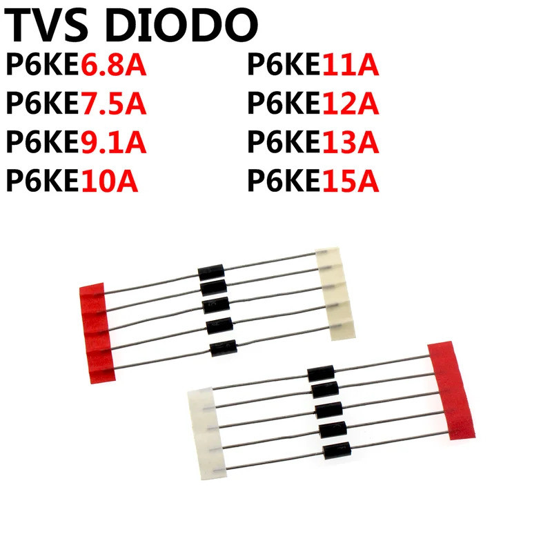 5PCS P6KE6.8A P6KE7.5A P6KE9.1A P6KE10A P6KE11A P6KE12A P6KE13A P6KE15A ชิปไดโอดทีวี