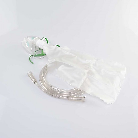 หน้ากากออกซิเจน พร้อมถุงลม Oxygen Mask With Bag ยี่ห้อ MFLAB ผู้ใหญ่ / เด็ก ( 1 ชุด )