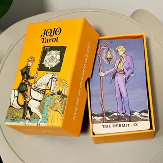 JOJO ไพ่ทาโรต์ดาดฟ้ากล่องแข็ง, 80 ชิ้น 12x7 ซม. นูนสองด้านอะนิเมะไพ่ทาโรต์ Bizarre Adventure Tarot Deck