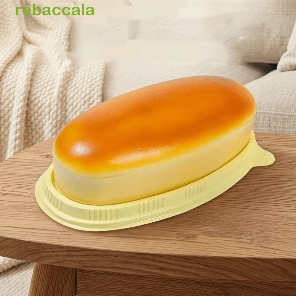 REBACCA ขนมปัง Squishy ของเล่น, ตกแต่งเล่นตลกช้า Rising จําลองเค้กชีสบีบของเล่น, เดสก์ท็อปเครื่องประดับขนาดใหญ่นุ่มยืดหยุ่นสมจริง Sensory Fidget ขนมปังตลก
