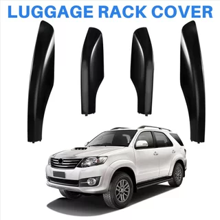 4 ชิ้นสีดํา ABS แร็คหลังคา Rail End Cap Protector ฝาครอบเชลล์หลังการขายเปลี่ยนใช้งานร่วมกับ Toyota Fortuner 2004-2014