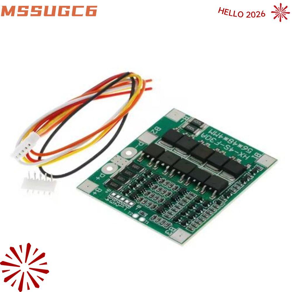 MSSUGYL BMS, 12.8V 14.4V 4S 3.2V 3.7V 30A LiFePO4 / บอร์ดแบตเตอรี่ลิเธียม, พร้อม Balance Blue Green 