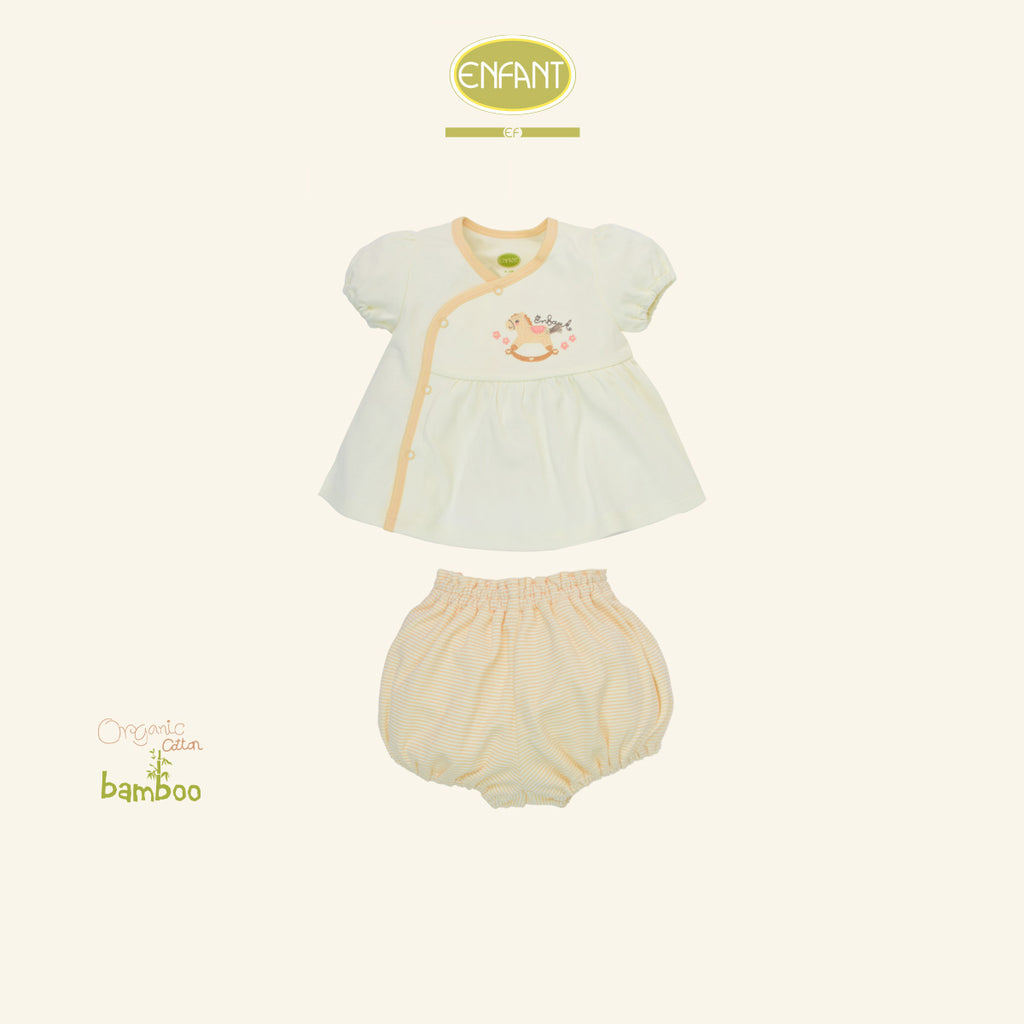 ENFANT ชุดเสื้อแขนตุ๊กตา กางเกง ลายม้าโยกสุดคิวท์ ER1S53