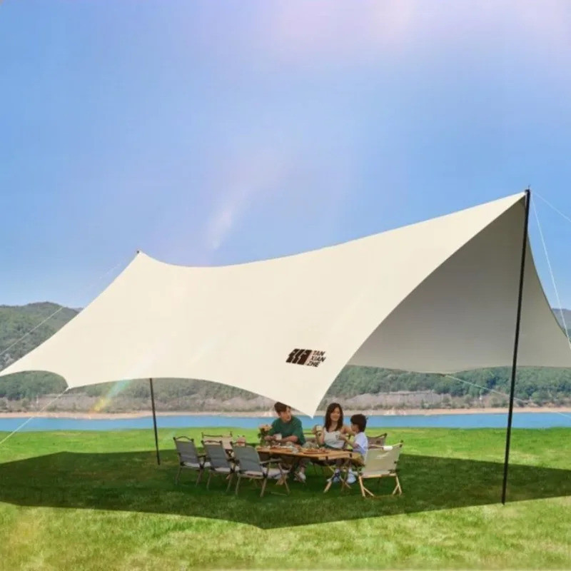 กาวเงินกลางแจ้งกันน้ํา Shelter Sun Protection Family Survival น้ําหนักเบา Mountaineering Shelter การ