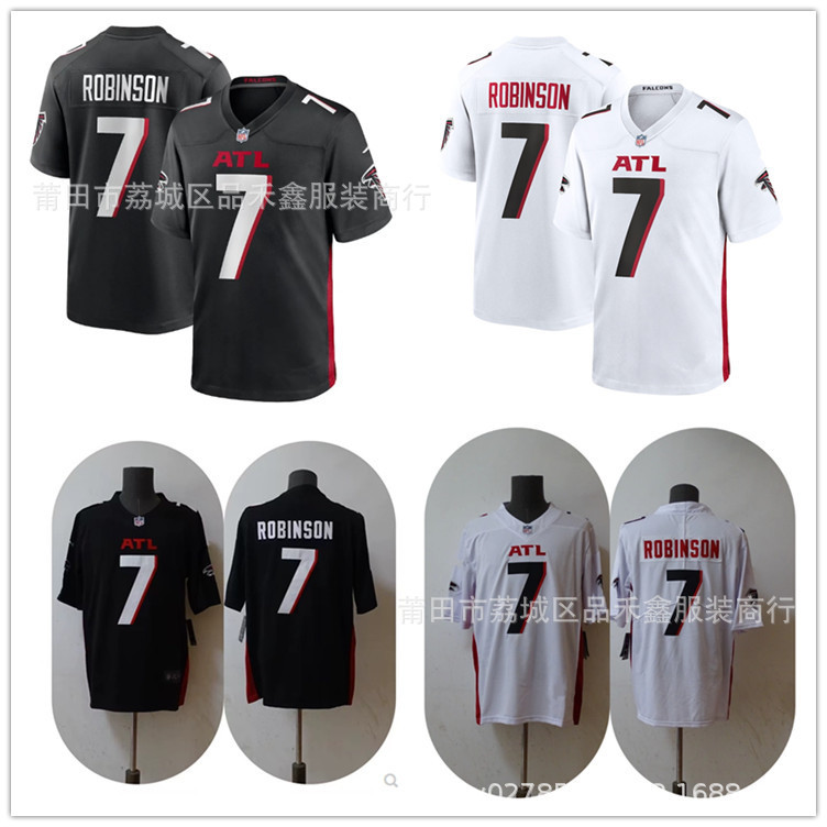 จัดส่งในวันเดียวกัน NFL Atlanta Falcons Falcons Rugby Jersey No. 7 เสื้อ Bijan Robins