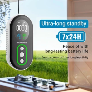 INKBIRD 3 in 1 Air Quality Monitor เครื่องตรวจจับคาร์บอนมอนอกไซด์ ความชื้นอุณหภูมิในร่ม CO Tester พร้อมสัญญาณเตือน