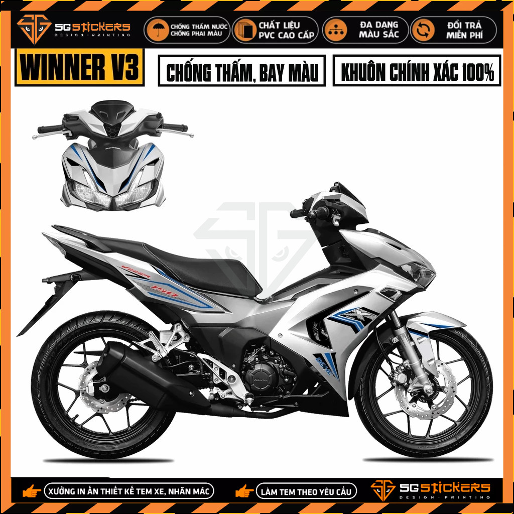 รูปลอกรถ Winner V3 Matrix Effect | WNV3-12 | ผู้ชนะ X 2022 สติกเกอร์แบบถอดได้กันน้ําทนจางลงใช้งานง่า