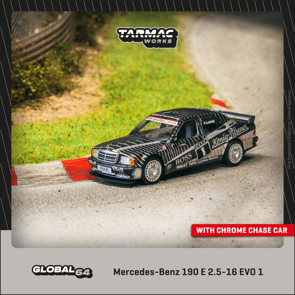 Tarmac Works 1:64 GLOBAL64 Mercedes-Benz 190 E 2.5-16 EVO 1 DTM 1989 Klaus Ludwig T64G-057-89DTM01