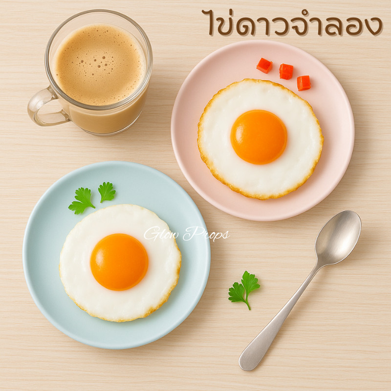 ไข่ดาวปลอม ไข่ปลอม เหมือนจริงมาก ใช้ตกแต่งจานอาหาร ตกแต่งร้านอาหาร ตู้โชว์ แต่งบ้าน คาเฟ่ เพิ่มความน่ากิน