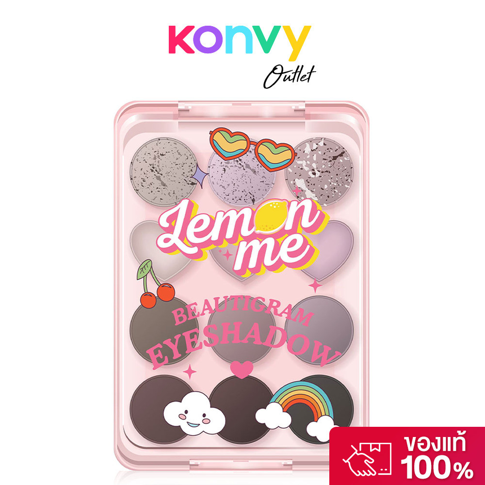 Lemon Me Beautigram Eyeshadow 12g เลม่อน มี พาเลทอายแชโดว์ 12 เฉดสี.
