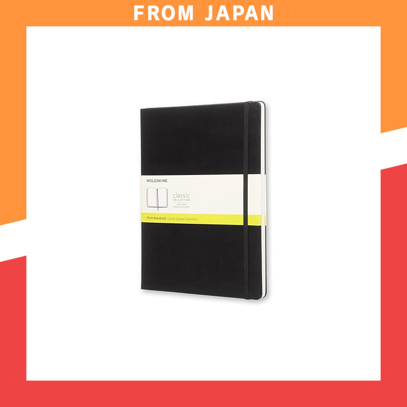 Moleskine Classic Notebook Hard Cover Plain (Unlined) XL Size Black QP092