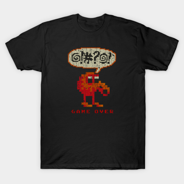 เสื้อยืด Vintage RETRO STYLE -Qbert Game Over T-Shirt แท้ Cotton 100% เซ็กซี่ ใส่เดินทาง เกาหลี
