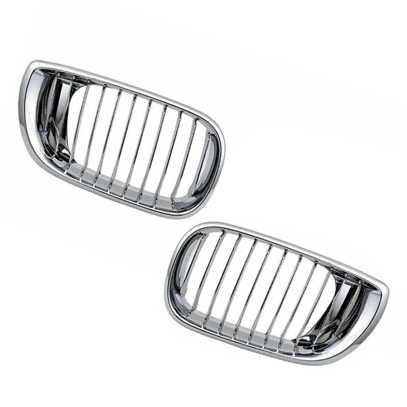 1 คู่รถ Chrome กันชนหน้า Kidney Grill Fit สําหรับ BMW E46 4 ประตูซีดาน 320i 325i 325Xi 330i 330Xi LC