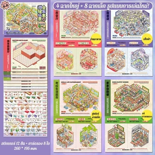 สติ๊กเกอร์สมุดฉากจิ๋ว แบบ 3D น่ารัก DIY สร้างฉากบ้าน ขนาดใหญ่ ทำงานฝีมือตกแต่งสมุดไดอารี่ เหมาะเป็นของเล่นเด็กผู้หญิง