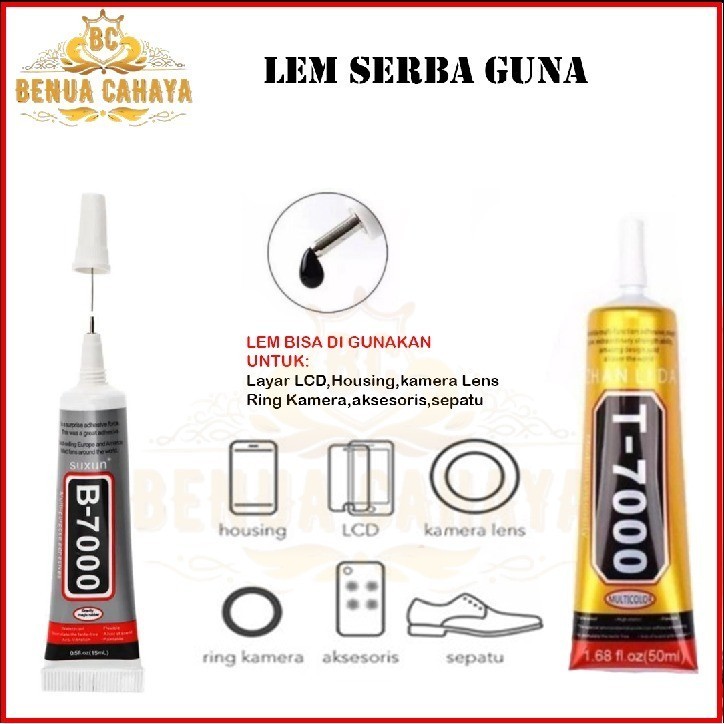LCD GLUE TC GLUE LCD GLUE 1 ชุด LCD TYPE B7000 CLEAR และ T7000 BLACK - BENECAHAYA