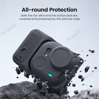 aMagisn เคสซิลิโคนสำหรับ Insta360 GO Ultra นุ่ม กันกระแทก พร้อมสายคล้องและสายกันหล่น อุปกรณ์เสริม GO Ultra