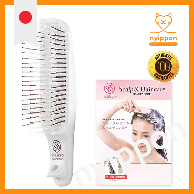 S. HEART. S Scalp Brush com Regular White Shampoo Brush Unisex with Beauty Book