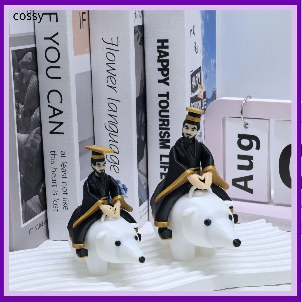 COSSY Qin Shi Huang ขี่เครื่องประดับหมี,งานศิลปะตลกโบราณจักรพรรดิขี่รูปหมีขั้วโลก, ของขวัญ PLA Qin S
