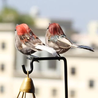 FEELFLY นกประดิษฐ์น่ารักปลอมโฟมสัตว์จําลอง Feather Birds รุ่น DIY Craft งานแต่งงานบ้านสวนเครื่องประดับตกแต่ง E1N9