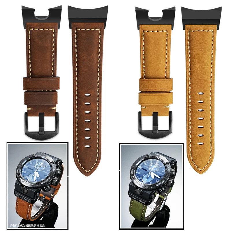 สําหรับ Casio GWR- B1000 ดัดแปลง Frosted vintage cowhide strap Air Hero gwr-b1000 series นาฬิกานาฬิก