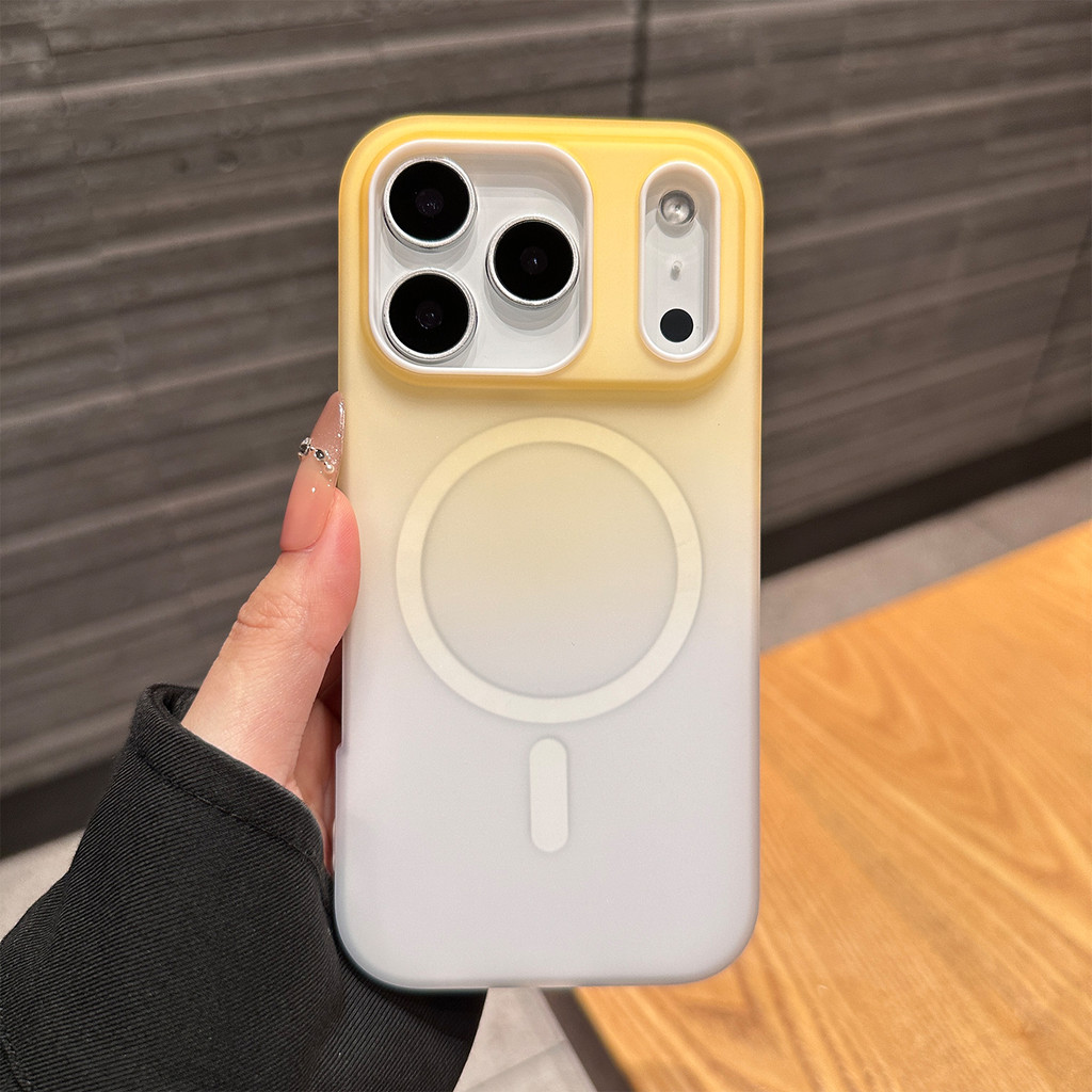 Gradient 2-in-1 Jelly Anti-DROPเคสโทรศัพท์แม่เหล็กสําหรับiPhone 11 12 13 14 15 16 17 Pro Max 14/15/16 Plusกันกระแทกโทรศัพท์กลับกรณี