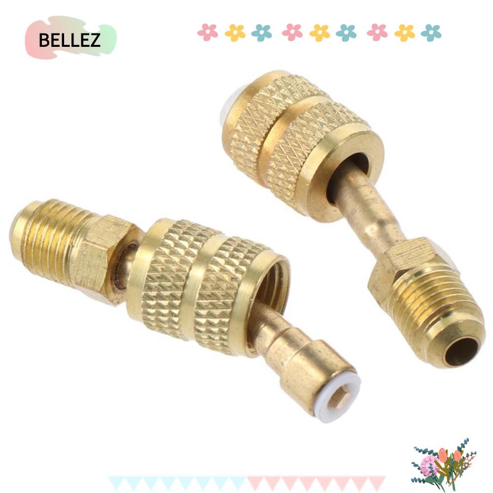 BELLEZ 2 ชิ้น R410A อะแดปเตอร์, 5/16 นิ้ว SAE Female Mini Split Adapter, พอร์ตชาร์จสูญญากาศ 1/4 นิ้ว