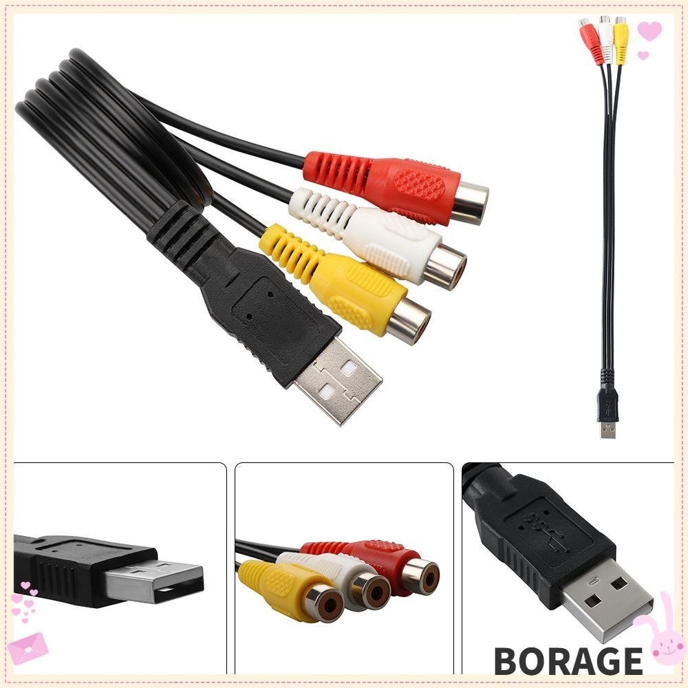 BORAG USB Male To 3-RCA Female M/F USB 2.0 Video Adapter
