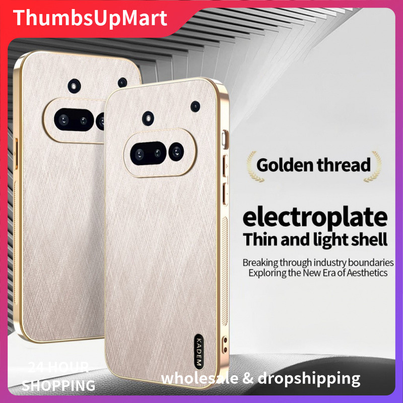 หนังเม็ดผ้าไหมสีทองไฟฟ้าเหมาะสําหรับ nothing3A แฟชั่นผู้ชายผู้หญิงเคสโทรศัพท์ nothing3Apro กันเหงื่อ