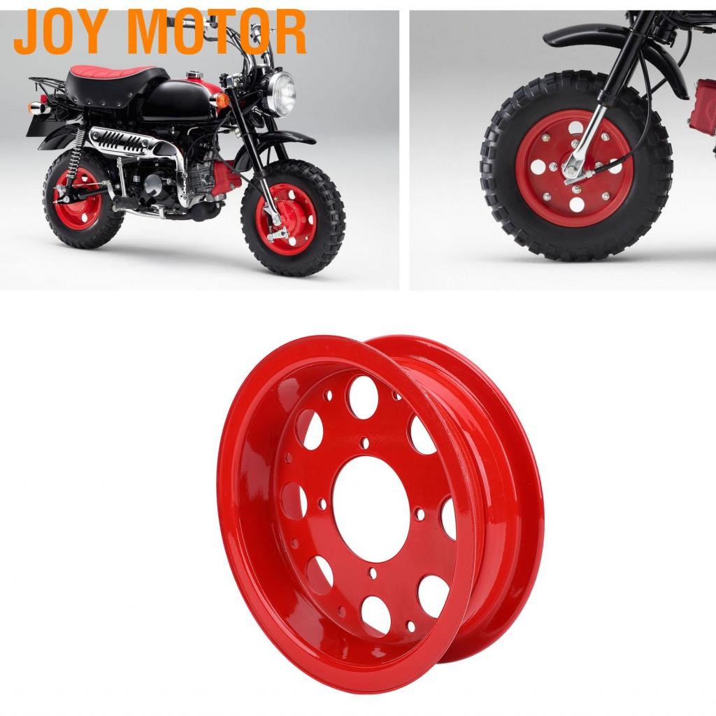 Joy Motor-th สีแดงขัดอลูมิเนียมอัลลอยด์ล้อรถมอเตอร์ไซค์ชุดสำหรับลิง Z50a Z50 z50j Z50r ด้านหน้า 2pcs