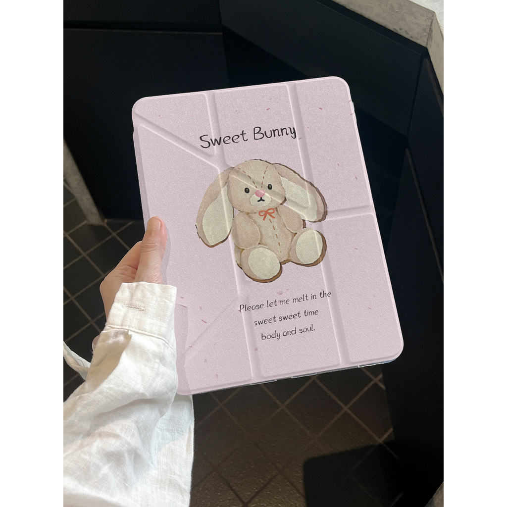 กระต่าย Apple iPad 11 แท็บเล็ตพีซีป้องกันกรณี Air 7/6 เคสป้องกัน Pro 2024 พร้อมช่องเสียบปากกา Air 5/