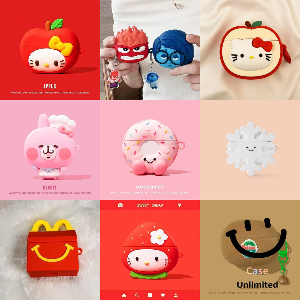 สําหรับ QPLUS Stereo BT24 เคส Case เคสหูฟังบุคลิกภาพ apple girl ลายกีวีโดนัท