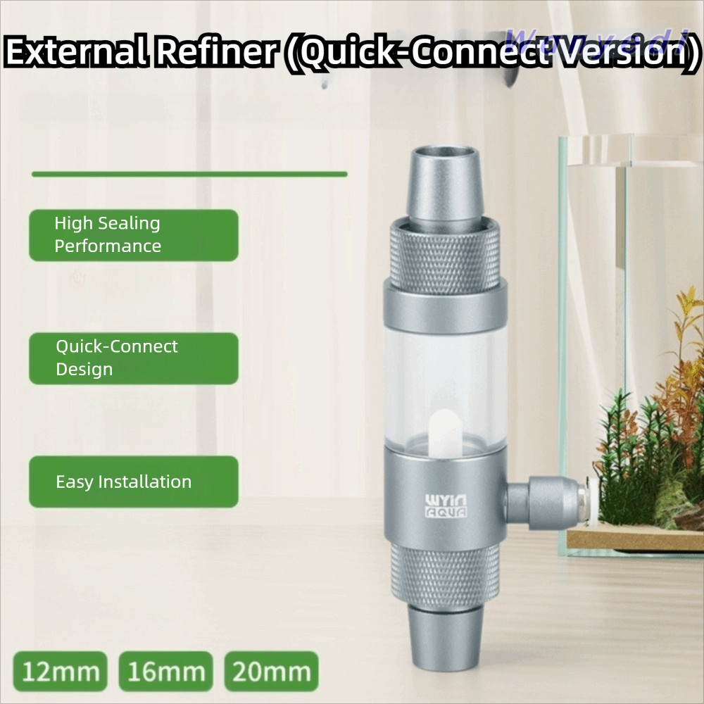 WANYEDI Aquarium CO2 Diffuser, Quick ใส่ Observable CO2 ภายนอก Nebulizer, ถังปลา CO2 อุปกรณ์เสริม An