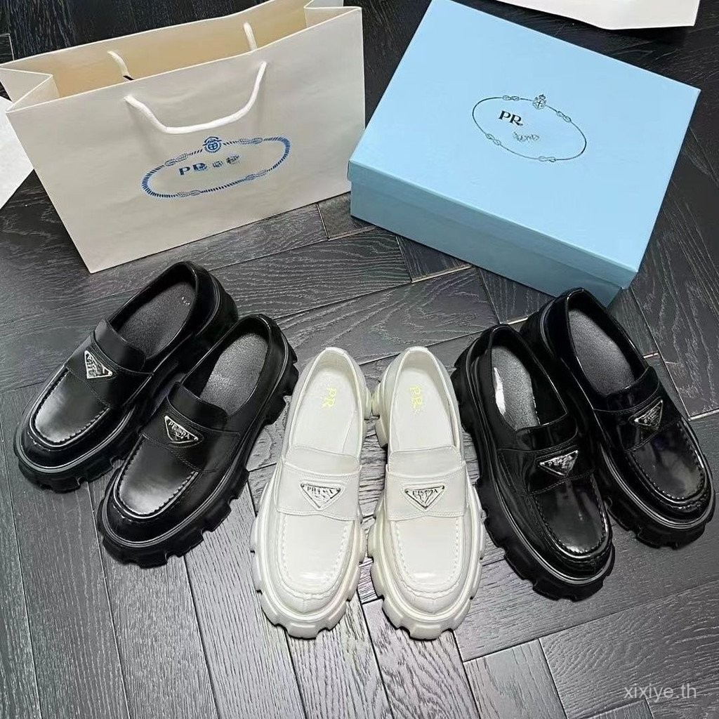 รองเท้าหนังหนาแบบ Slip-on อังกฤษ เพิ่มความสูง ไซส์เล็ก