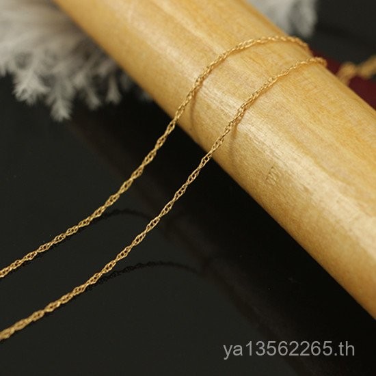 โซ่ละเอียด 0.76 มม.โซ่กระดูกไหปลาร้าทองฉีดเสร็จโซ่อเมริกันสร้อยคอสร้อยคอทองเคลือบน้ําคลื่นโซ่ 14K IA