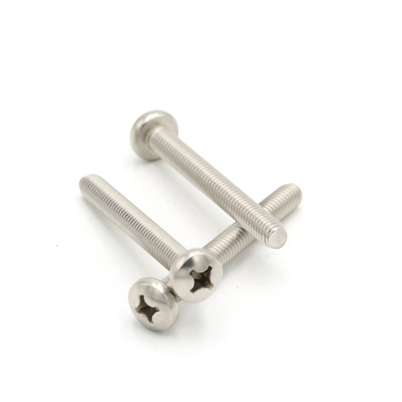 304 สแตนเลสสตีล Phillips Slot แผ่นหัวเครื่องสกรู Phillips ครึ่งรอบหัวสกรู Bolt GB818-85 M6