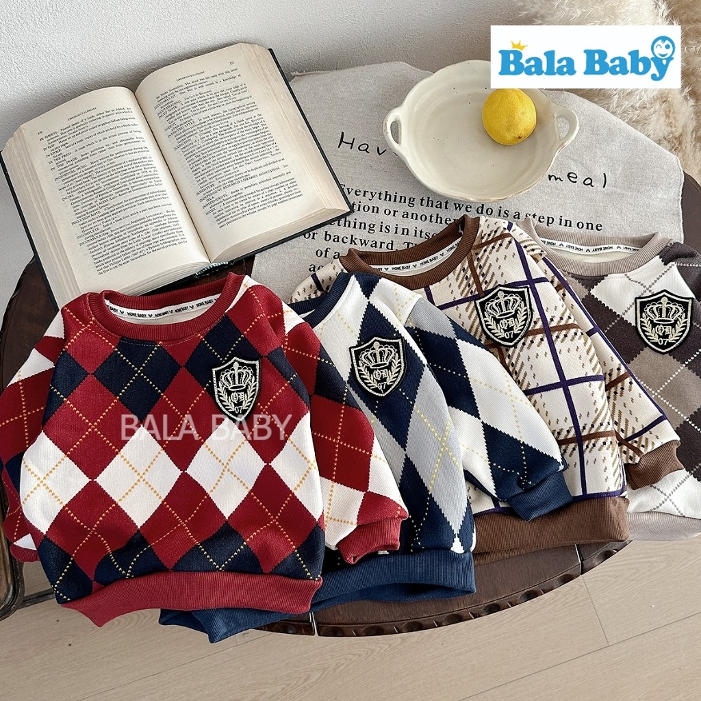 เสื้อกันหนาวเด็ก เสื้อกันหนาวแฟชั่น สไตล์เด็กอินเตอร์ ขนบุด้านใน ใส่อุ่นๆ Size90-120cm CX31