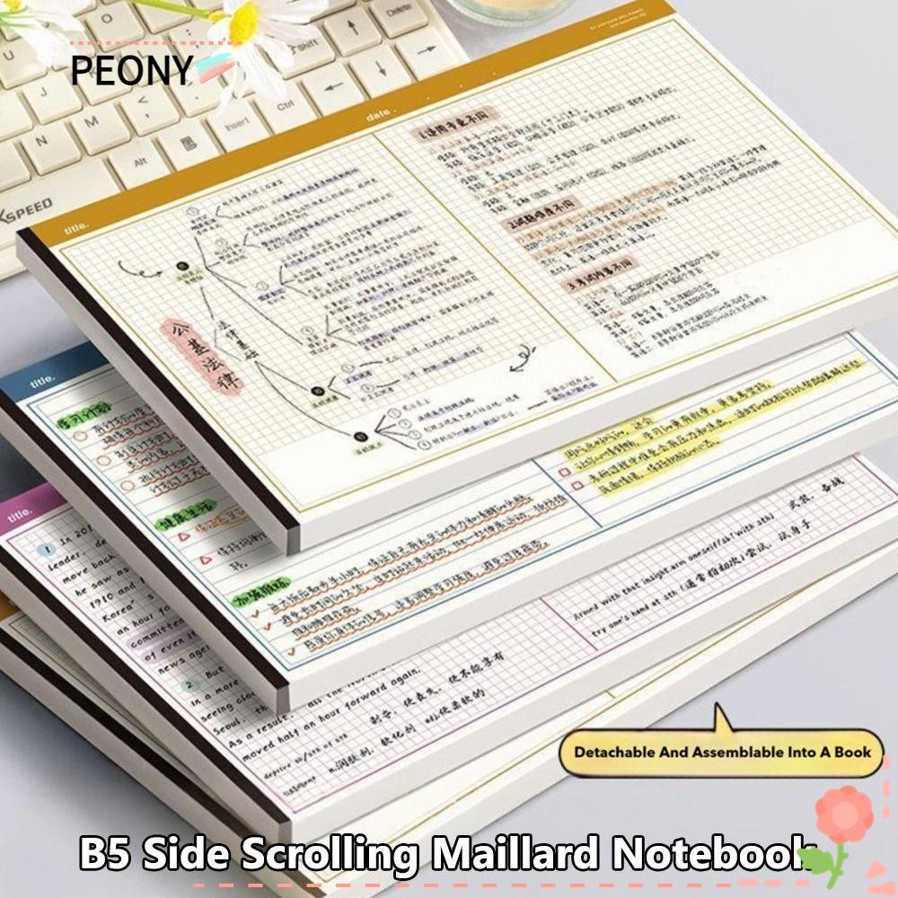 PEONYPAVILION 20Sheepts/Book Notepad,แนวนอน B5 B5 Notebook,เรียบง่ายฉีกขาดได้กฎหมาย Pad นักเรียน