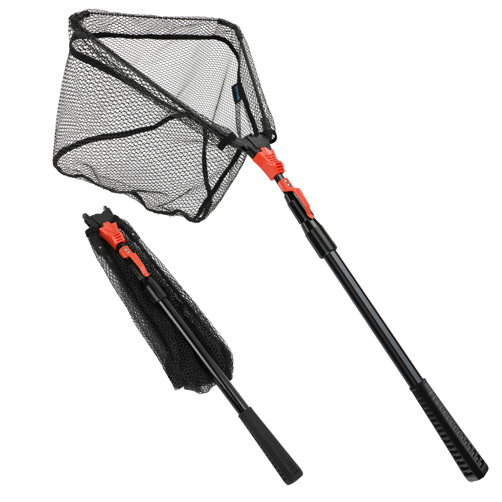 SANLIKE ตกปลาสุทธิ Landing สุทธิพับปลาสุทธิ Anti-Slip Telescoping ยางเสา Handle สําหรับเด็กผู้ใหญ่น้ําเค็มน้ําจืดหลายขนาดขยาย 110/180/250 ซม.