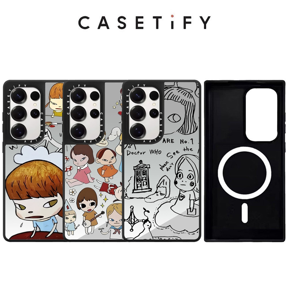 Yoshitomo Nara Girl เคสกระจกแม่เหล็กสําหรับ Samsung Galaxy S25 24 23 UItra ปลอกแข็งกันกระแทก