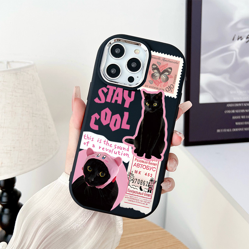 สินค้าใหม่ขายดี ขายดีในเว็บไซต์เกาหลี  ภาพวาดแมวสีดำสำหรับ iphone เคสไอโฟน 13 12 11 PRO MAX 14 15 16X XS MAX XR 7/8PLUS ราคา ถูกที่สุด ดีลบีเคเค แกลเลอรีภาพที่ 8
