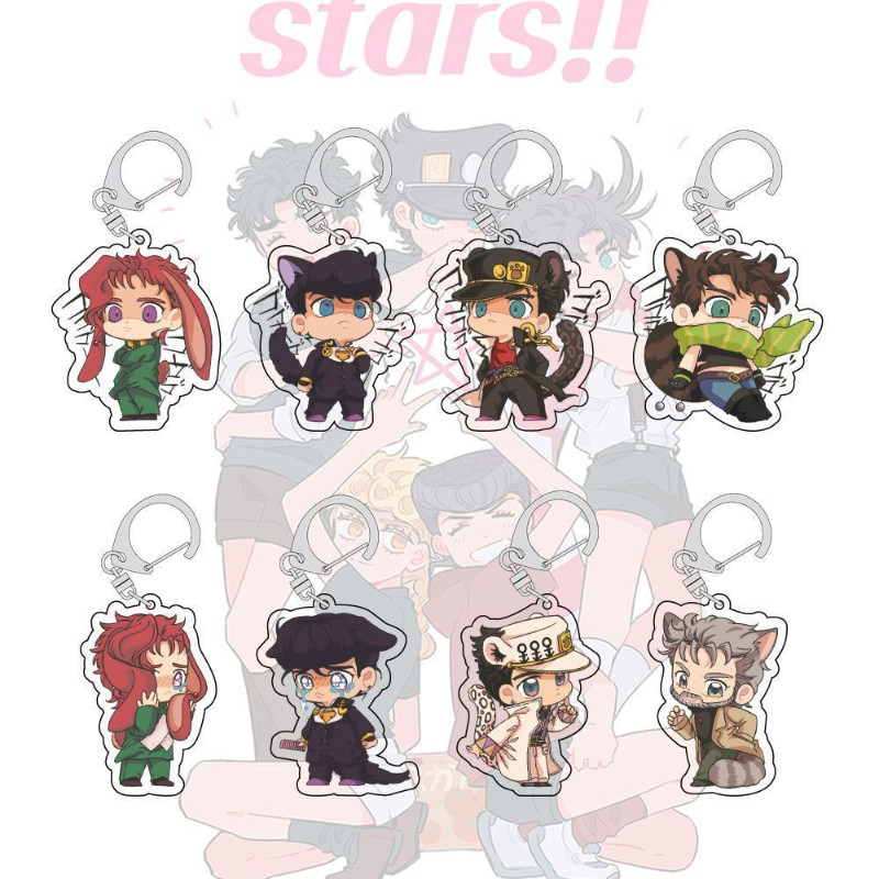 อะนิเมะ Higashikata Josuke Kujōtarō Joseph Joestar คอสเพลย์พวงกุญแจ Kawaii