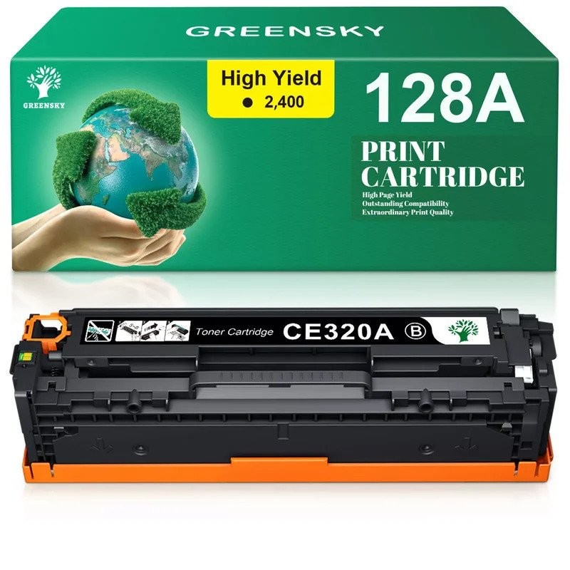 1x CE320A 128A ตลับหมึกสีดําสําหรับ HP CE320 128 Color LaserJet Pro CP1525n