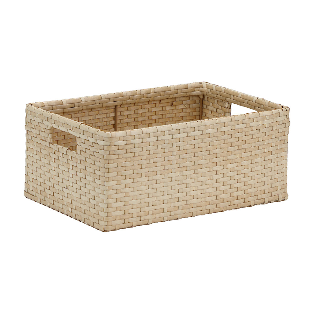 INDEX LIVING MALL ตะกร้าสาน รุ่นบล็อก ขนาด 22.5 x 14.5 x 14 ซม. - สีธรรมชาติ