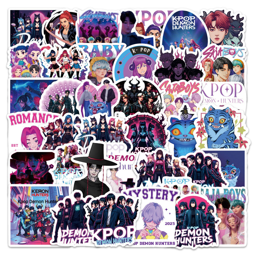 10/50ชิ้นK-POPปีศาจHuntersอะนิเมะการ์ตูนGraffitiสติกเกอร์กันน้ําแล็ปท็อปกระเป๋าเดินทางตกแต่ง