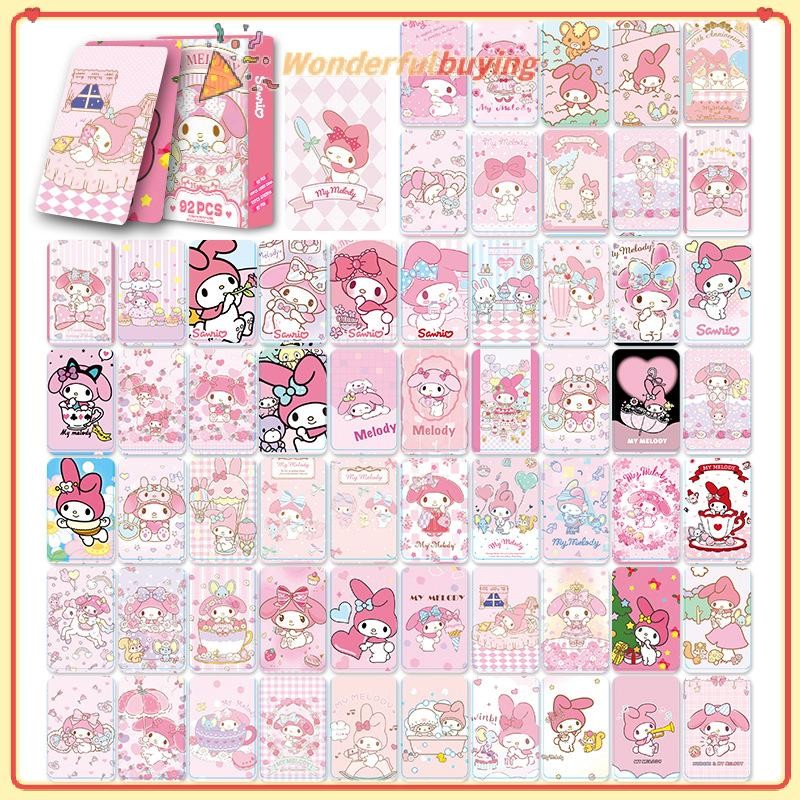 WBTH 92 ชิ้น/เซ็ต Sanrio เลเซอร์ Lomo การ์ด Hello Kitty คอลเลกชันการ์ดอะนิเมะ Kuromi Cinnamoroll สองด้าน HD สีพิมพ์การ์ดภาพ Vary